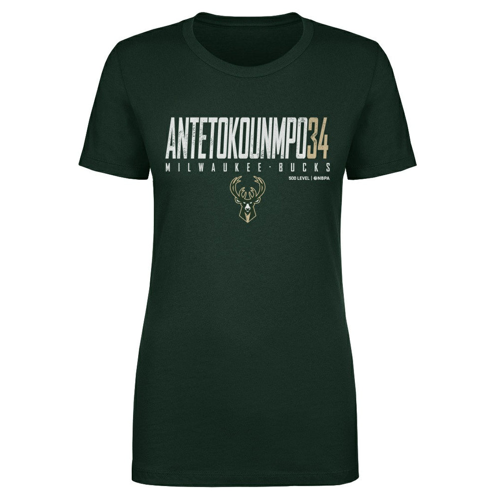 Giannis Antetokounmpo Milwaukee Bucks 500 Level Women's Elite T-Shirt On Sale