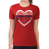 Cleveland Guardians G-III 4Her by Carl Banks Women's Super-Slim Fit Lightweight Double Heart T-Shirt | MLB Sale