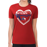 Texas Rangers G-III 4Her by Carl Banks Women's Super-Slim Fit Lightweight Double Heart T-Shirt | MLB Sale
