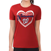 Washington Nationals G-III 4Her by Carl Banks Women's Super-Slim Fit Lightweight Double Heart T-Shirt | MLB US