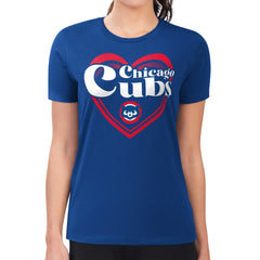 Chicago Cubs G-III 4Her by Carl Banks Women's Super-Slim Fit Lightweight Double Heart T-Shirt | MLB US