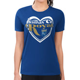 Kansas City Royals G-III 4Her by Carl Banks Women's Super-Slim Fit Lightweight Double Heart T-Shirt | MLB Sale