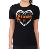 San Francisco Giants G-III 4Her by Carl Banks Women's Super-Slim Fit Lightweight Double Heart T-Shirt | MLB For sale