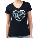 Tampa Bay Rays G-III 4Her by Carl Banks Women's Super-Slim Fit Lightweight Double Heart V-Neck T-Shirt | MLB For sale