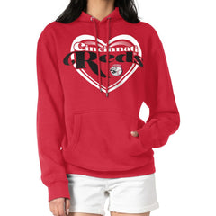 Cincinnati Reds G-III 4Her by Carl Banks Women's Double Heart Fleece Pullover Hoodie | MLB Sale