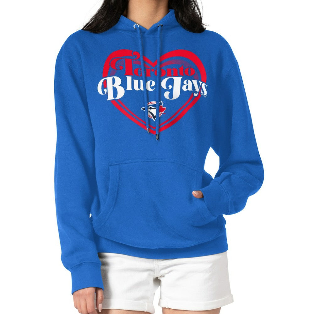 Toronto Blue Jays G-III 4Her by Carl Banks Women's Double Heart Fleece Pullover Hoodie | MLB New