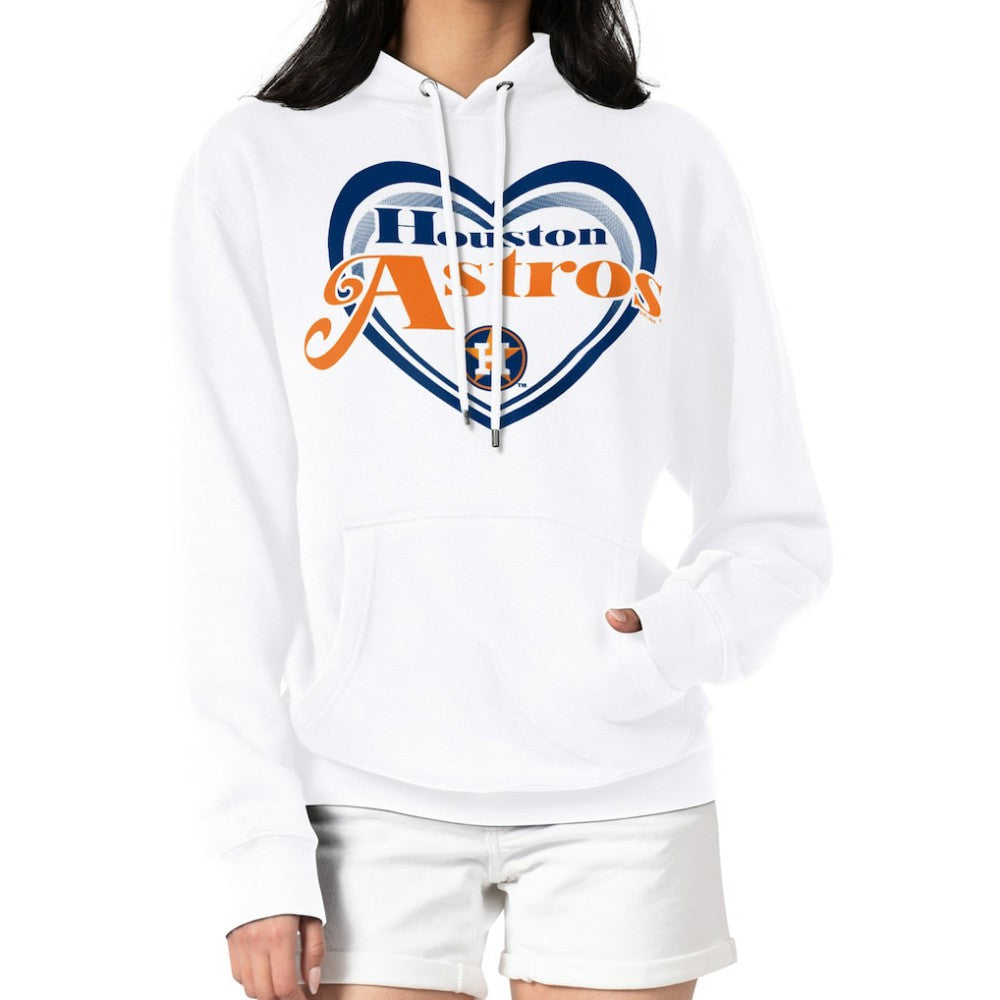 Houston Astros G-III 4Her by Carl Banks Women's Double Heart Fleece Pullover Hoodie | MLB On Sale