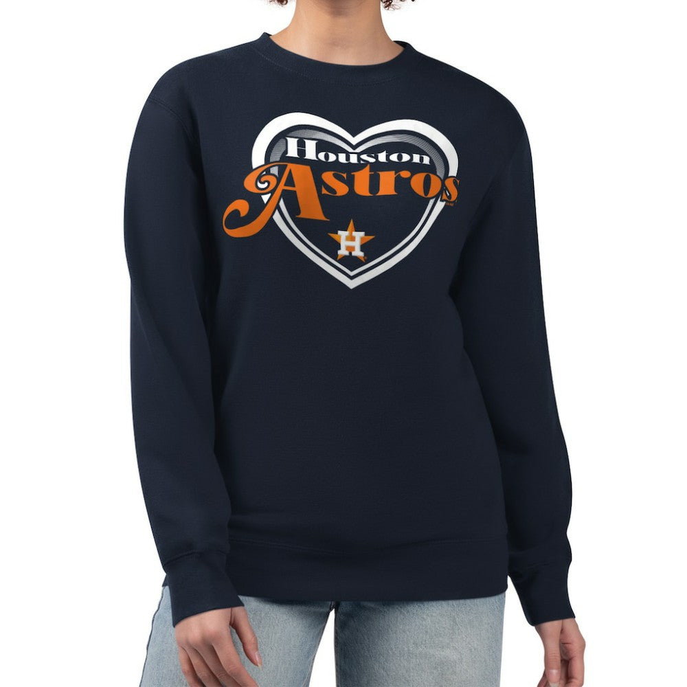 Houston Astros G-III 4Her by Carl Banks Women's Double Heart Fleece Pullover Sweatshirt | MLB For sale