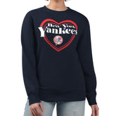 New York Yankees G-III 4Her by Carl Banks Women's Double Heart Fleece Pullover Sweatshirt | MLB New