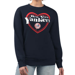 New York Yankees G-III 4Her by Carl Banks Women's Double Heart Fleece Pullover Sweatshirt | MLB New