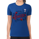 Texas Rangers G-III 4Her by Carl Banks Women's Super-Slim Fit Lightweight Retro Roses T-Shirt | MLB On Sale