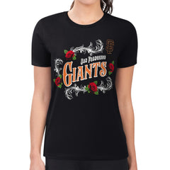 San Francisco Giants G-III 4Her by Carl Banks Women's Super-Slim Fit Lightweight Retro Roses T-Shirt | MLB On Sale