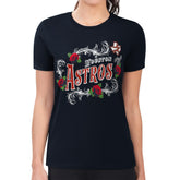 Houston Astros G-III 4Her by Carl Banks Women's Super-Slim Fit Lightweight Retro Roses T-Shirt | MLB New