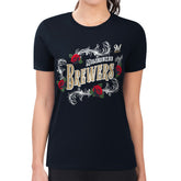 Milwaukee Brewers G-III 4Her by Carl Banks Women's Super-Slim Fit Lightweight Retro Roses T-Shirt | MLB US