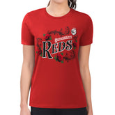 Cincinnati Reds G-III 4Her by Carl Banks Women's Super-Slim Fit Lightweight Retro Roses T-Shirt | MLB New
