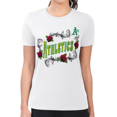 Athletics G-III 4Her by Carl Banks Women's Super-Slim Fit Lightweight Retro Roses T-Shirt | MLB Sale