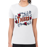 Detroit Tigers G-III 4Her by Carl Banks Women's Super-Slim Fit Lightweight Retro Roses T-Shirt | MLB Sale