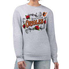 Baltimore Orioles G-III 4Her by Carl Banks Women's Retro Roses Fleece Pullover Sweatshirt | MLB On Sale