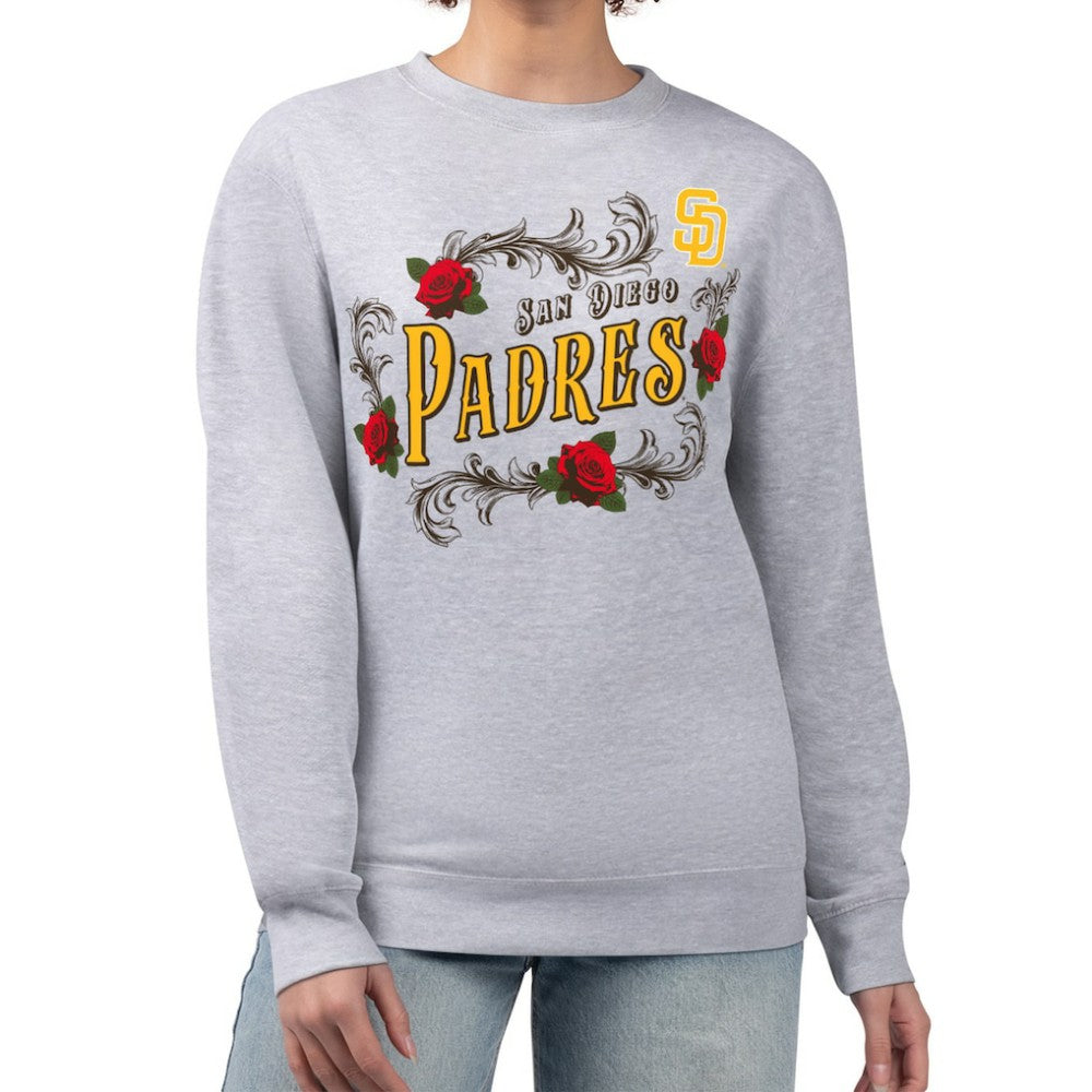 San Diego Padres G-III 4Her by Carl Banks Women's Retro Roses Fleece Pullover Sweatshirt | MLB Outlet