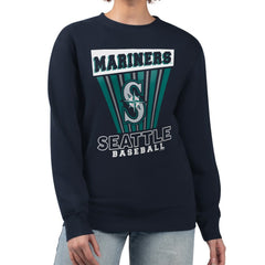 Seattle Mariners Starter Women's Poster Print Pullover Sweatshirt | MLB New