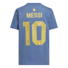 Lionel Messi Argentina National Team Youth Name & Number T-Shirt Blue - Adidas