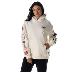 Kansas City Chiefs The Wild Collective Unisex Stacked Graphic Sleeve Fleece Hoodie