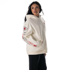 Kansas City Chiefs The Wild Collective Unisex Stacked Graphic Sleeve Fleece Hoodie
