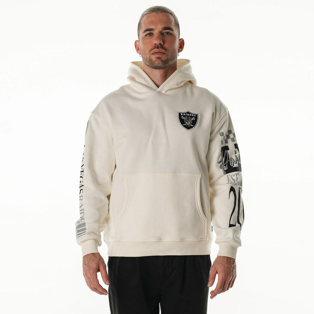 Las Vegas Raiders The Wild Collective Unisex Stacked Graphic Sleeve Fleece Hoodie