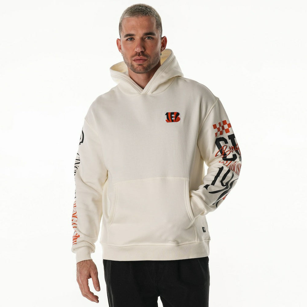 Cincinnati Bengals The Wild Collective Unisex Stacked Graphic Sleeve Fleece Hoodie