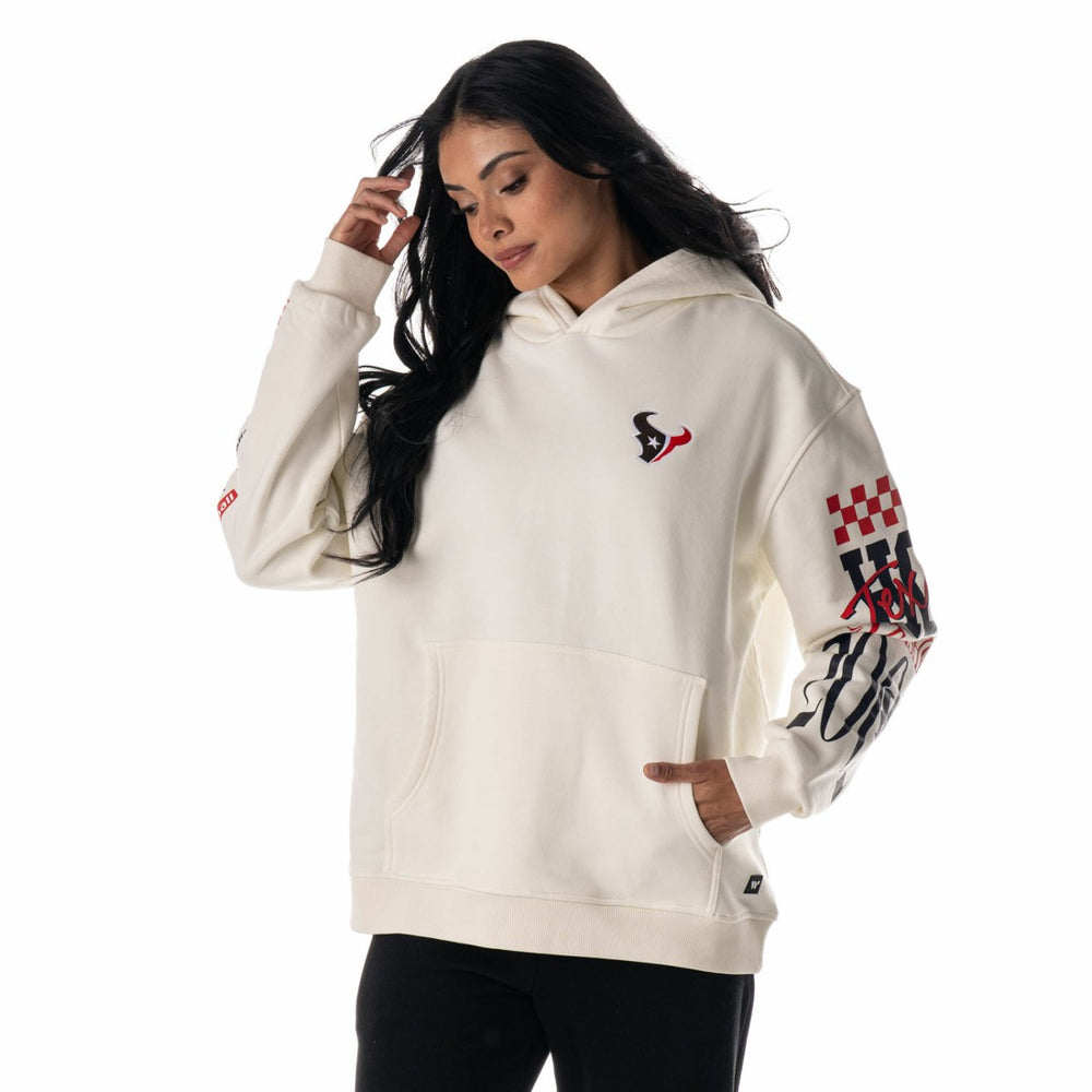Houston Texans The Wild Collective Unisex Stacked Graphic Sleeve Fleece Hoodie