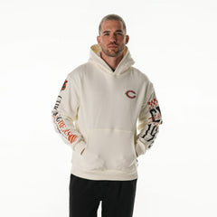 Chicago Bears The Wild Collective Unisex Stacked Graphic Sleeve Fleece Hoodie