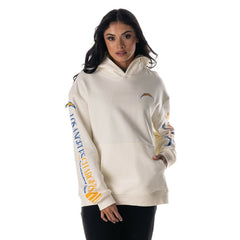 Los Angeles Chargers The Wild Collective Unisex Stacked Graphic Sleeve Fleece Hoodie