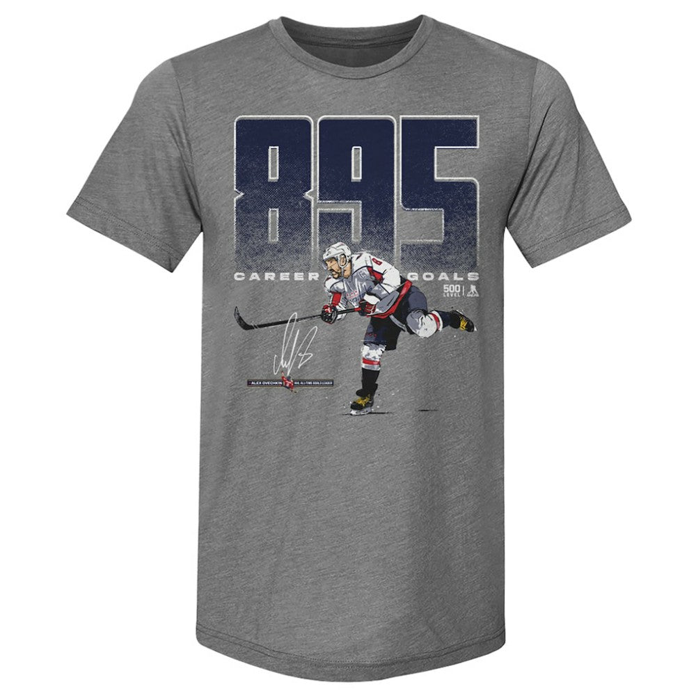 Alexander Ovechkin Washington Capitals 500 Level NHL All-Time Leading Goal Scorer Tri-Blend Bold T-Shirt For Sale