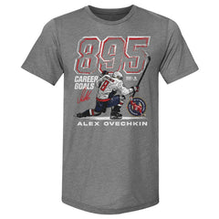 Alexander Ovechkin Washington Capitals 500 Level NHL All-Time Leading Goal Scorer Tri-Blend Grunge T-Shirt For Sale