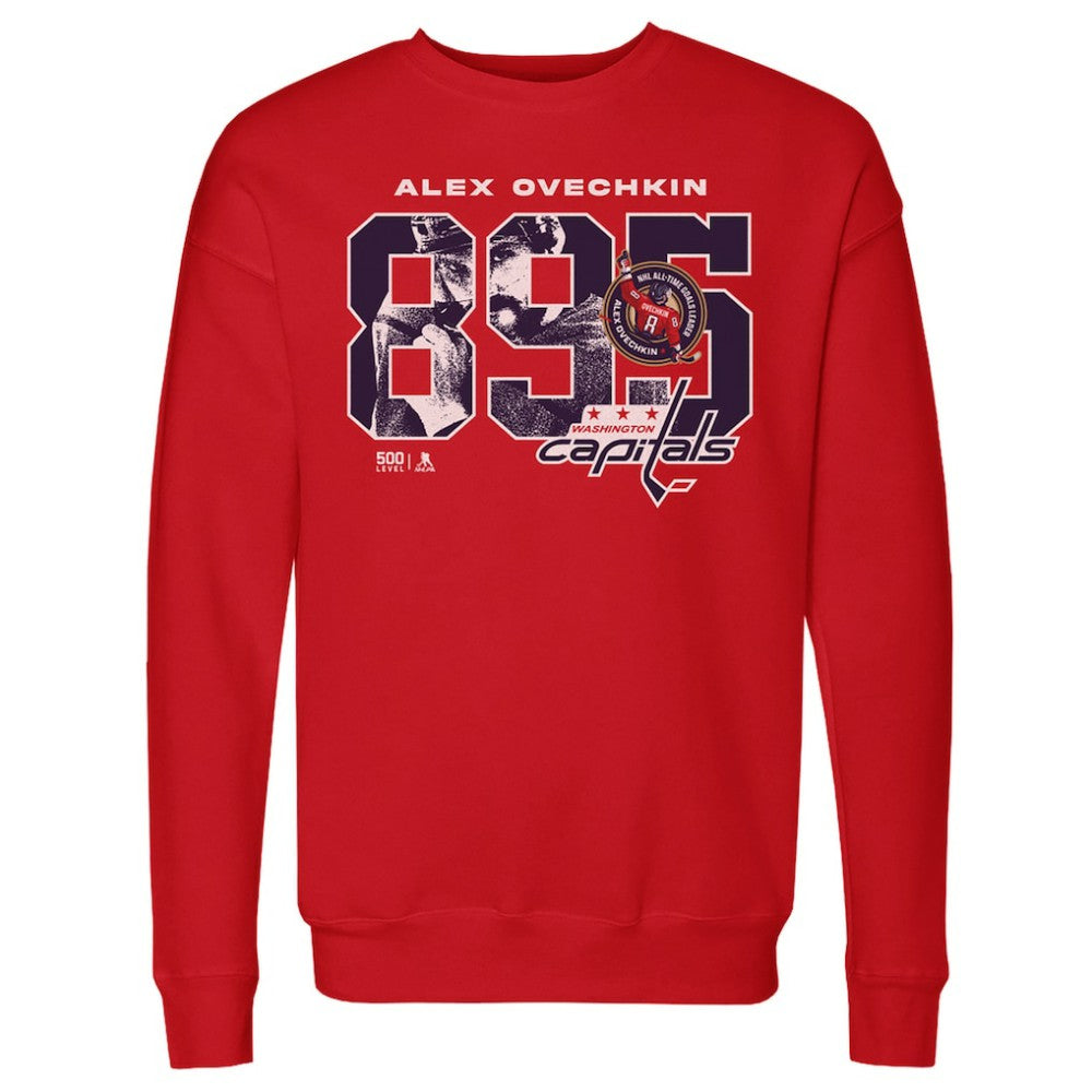 Alexander Ovechkin Washington Capitals 500 Level NHL All-Time Leading Goal Scorer Overlay Pullover Sweatshirt On Sale