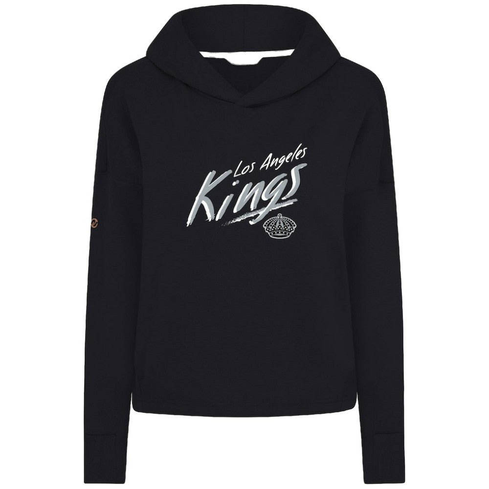 Los Angeles Kings Levelwear Women's Sweet Sizzle Tri-Blend Cropped Pullover Hoodie For Sale