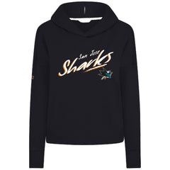 San Jose Sharks Levelwear Women's Sweet Sizzle Tri-Blend Cropped Pullover Hoodie Outlet