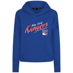 New York Rangers Levelwear Women's Sweet Sizzle Tri-Blend Cropped Pullover Hoodie For Sale