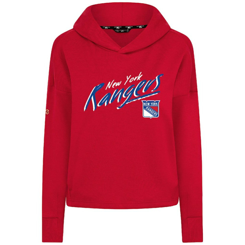New York Rangers Levelwear Women's Sweet Sizzle Tri-Blend Cropped Pullover Hoodie Outlet