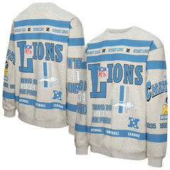 Detroit Lions Mitchell & Ness All Over Print Vintage Fleece Crewneck Sweatshirt