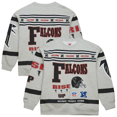 Atlanta Falcons Mitchell & Ness All Over Print Vintage Fleece Crewneck Sweatshirt