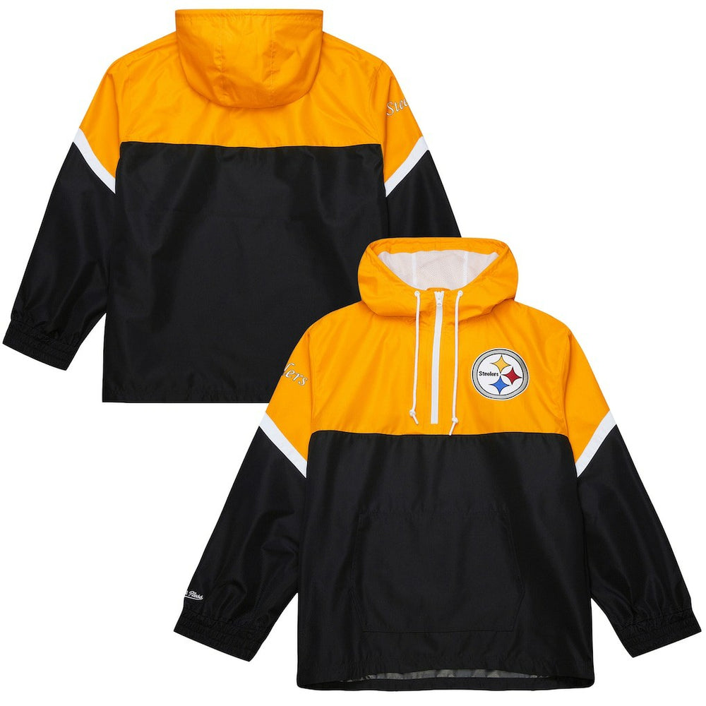 Pittsburgh Steelers Mitchell & Ness Tie Breaker Vintage Logo Lightweight Anorak Half-Zip Windbreaker