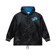 Detroit Lions Mitchell & Ness Downtown Satin Full-Snap Hooded Jacket