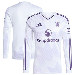 Manchester United 2025/26 Away Replica Long Sleeve Jersey White - Adidas