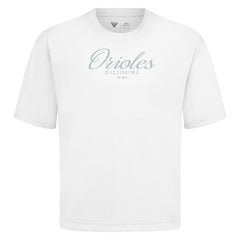 Baltimore Orioles Levelwear Ethereal Oversized Luxe Signature Knit T-Shirt | MLB Outlet