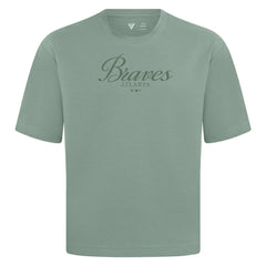 Atlanta Braves Levelwear Ethereal Oversized Luxe Signature Knit T-Shirt | MLB Outlet