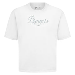 Milwaukee Brewers Levelwear Ethereal Oversized Luxe Signature Knit T-Shirt | MLB For sale