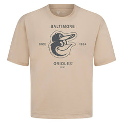 Baltimore Orioles Levelwear Crossway Oversized Luxe Signature Knit T-Shirt | MLB Shop