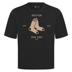 Boston Red Sox Levelwear Crossway Oversized Luxe Signature Knit T-Shirt | MLB Discount