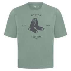 Boston Red Sox Levelwear Crossway Oversized Luxe Signature Knit T-Shirt | MLB New